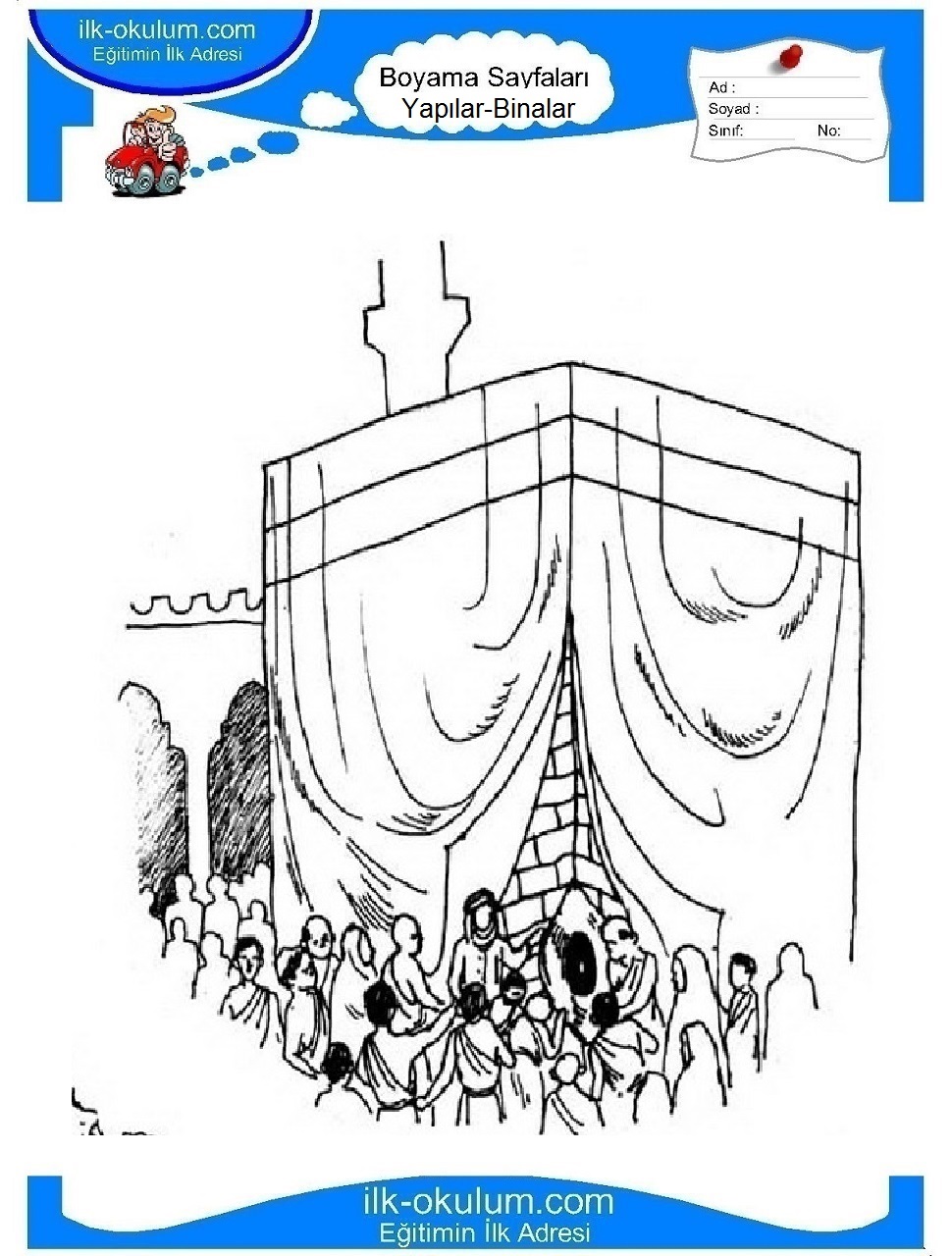 Çocuklar İçin Kabe Boyama Sayfaları 